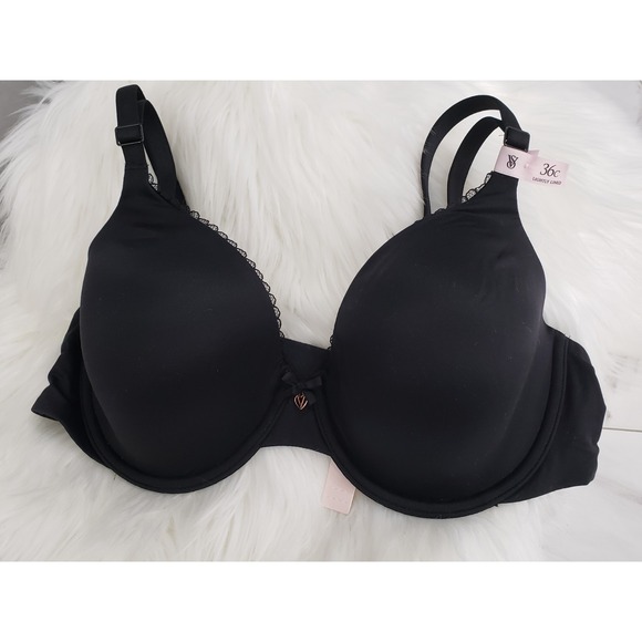 Victoria Secret Body By Victoria Lined Perfect Coverage Bra 36C Women Black NWT - Picture 1 of 5
